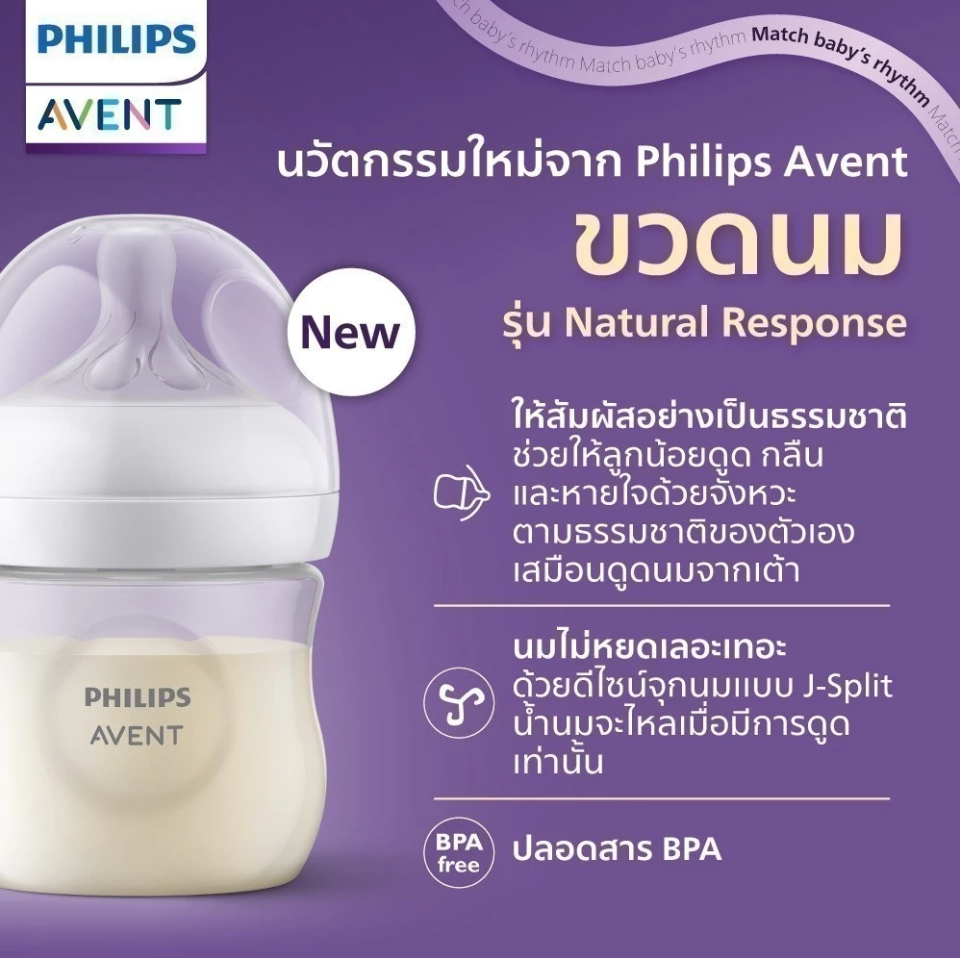 Philips Avent ขวดนมพร้อมจุกนมซิลิโคน ขวดนมทารก รุ่น Natural