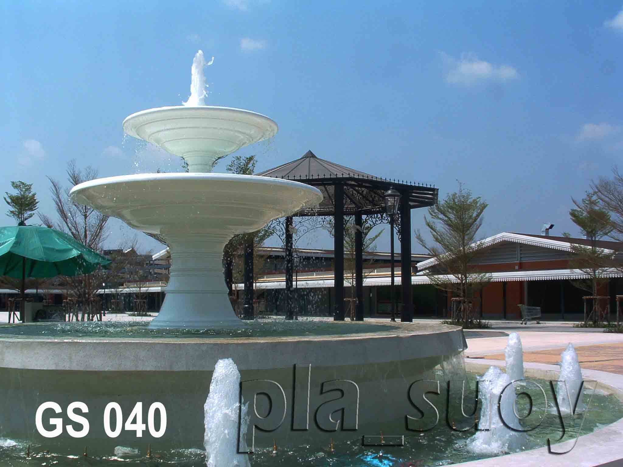 บ่อน้ำพุวงกลม พานน้ำพุ 2 ชั้น ที่สวนศรี