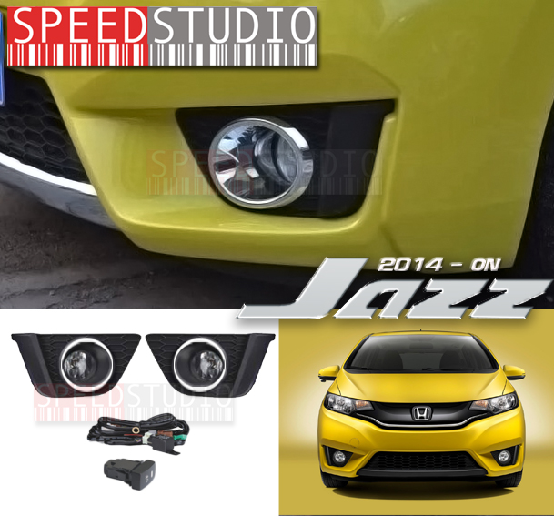 ไฟตัดหมอก สปอร์ทไลท์ New Honda jazz 2014 2015 2016 วงแหวนโครเมียม