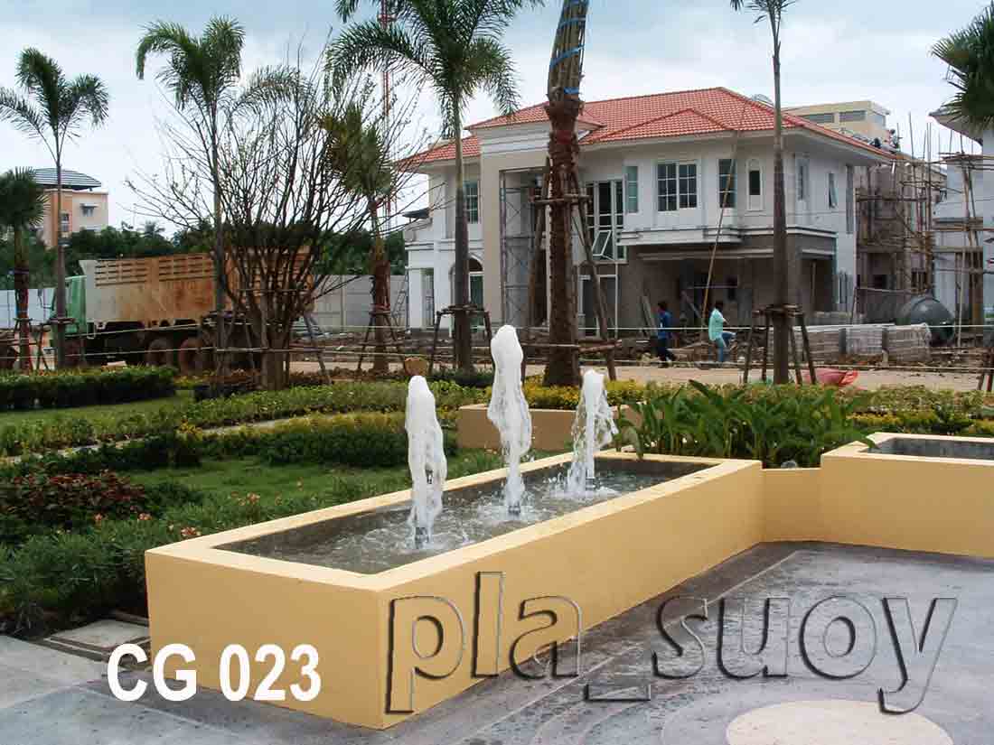 บ่อน้ำพุกลางโครงการ CASA GRAND เป็นบ้านหรูมีระดับ สไตล์ยุโรป