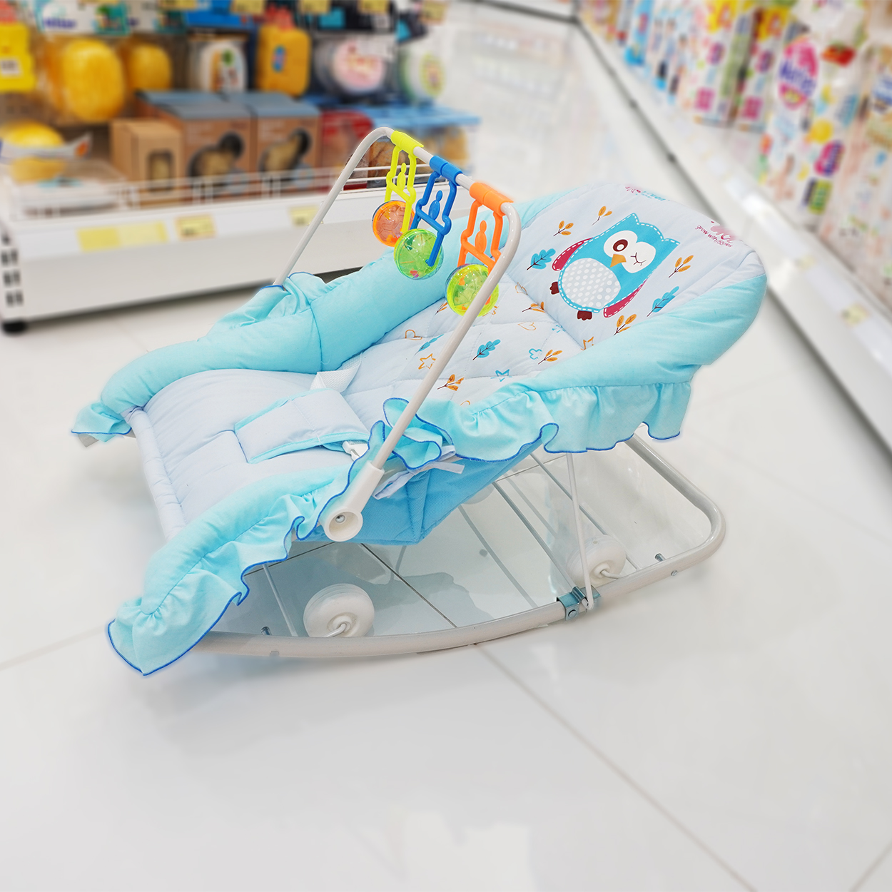 Attoon เปลเด็กอ่อน เปลโยก พิมพ์ลาย โยกได้ เข็นได้ รับน้ำหนักได้ 13 กก.