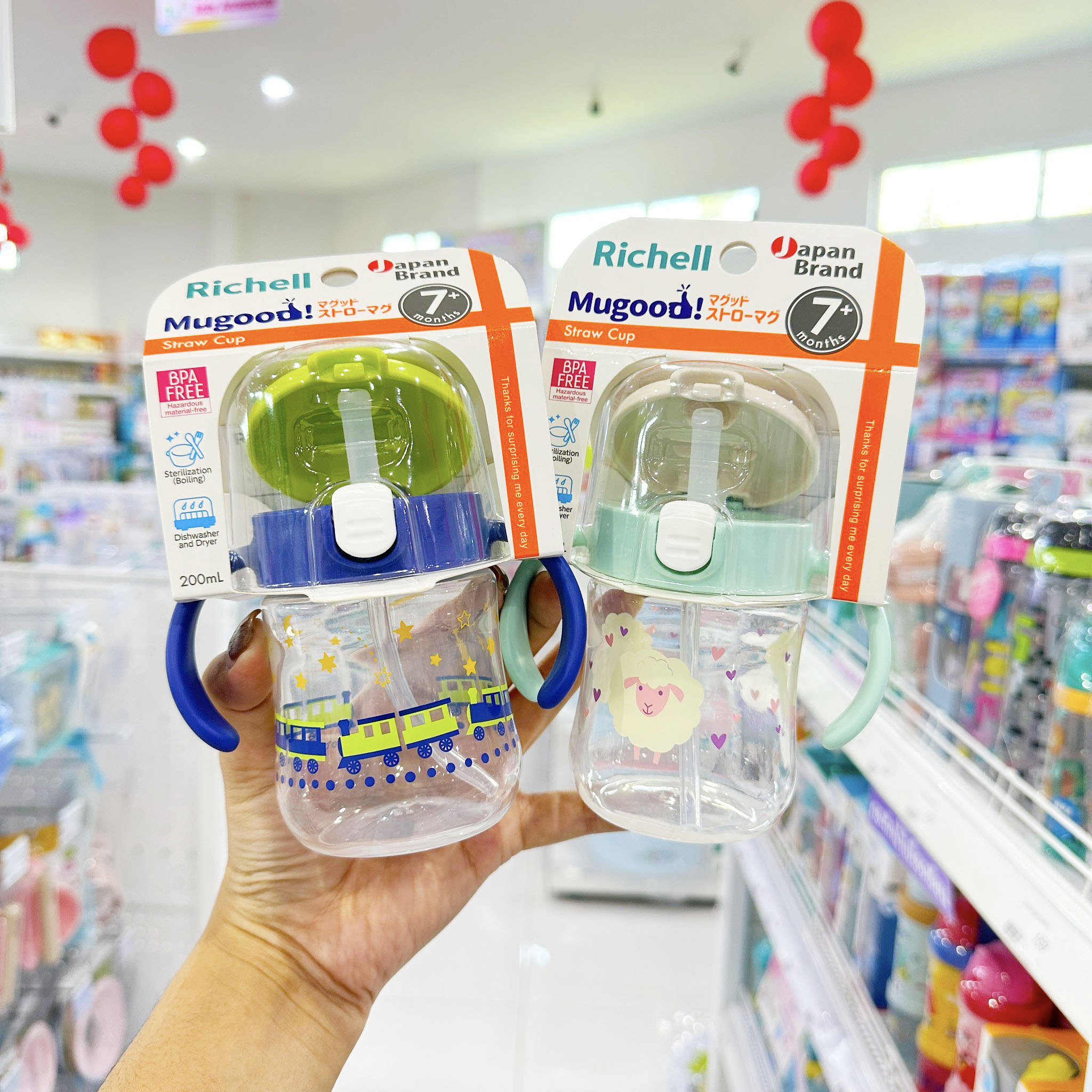 Richell(ริเชล) Restock แก้วน้ำกันสำลัก Mugood ขนาด 200 ml MUGOODI Straw Cup