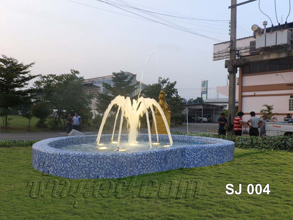 บ่อน้ำพุประติมากรรมเต่ามังกร ที่บ.สหเจริญ บางพลี