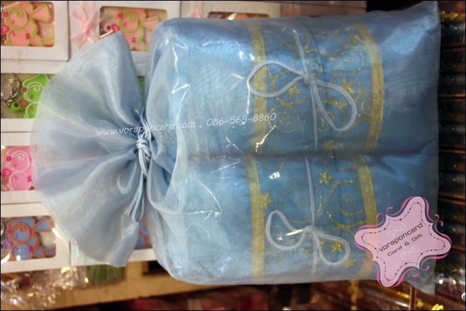หมอนใบชาคู่สีฟ้า