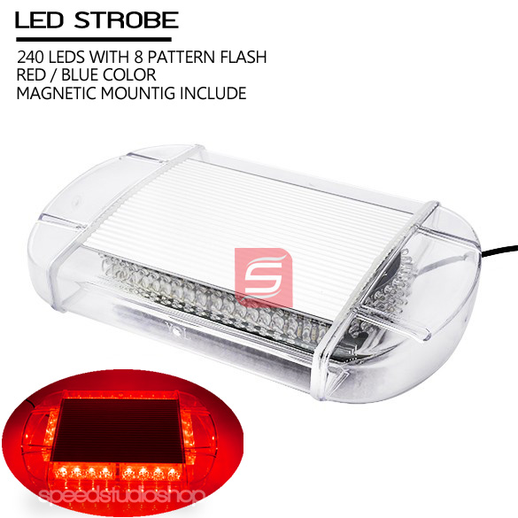 ไฟไซเรน ไฟฉุกเฉิน ติดหลังคา สีแดง 240 LED 33 cm