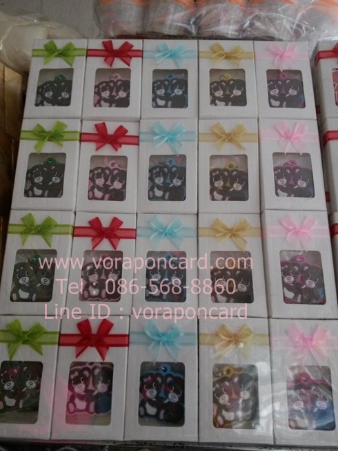 พวงกุญแจหมีสีน้ำตาลแพคกล่องสีขาวพร้อมโบว์