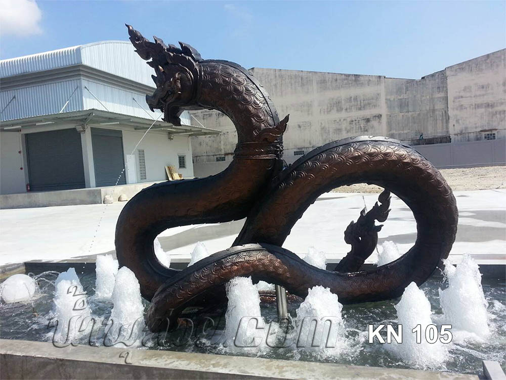 บ่อน้ำพุพญานาค พ่นน้ำใส่ลูกแก้ว ที่ บ.KSN Capital จำกัด บางพลี