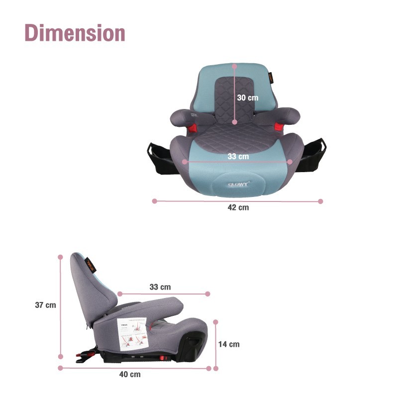 GLOWY Star คาร์ซีท บูสเตอร์ 2in1 carseat Booster isofix