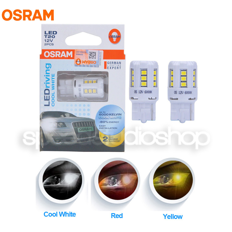 OSRAM LEDriving หลอดไฟ LED รถยนต์ ขั๊ว T20 แบบเสียบ จุดเดียว สำหรับไฟเลี้ยว สีขาว