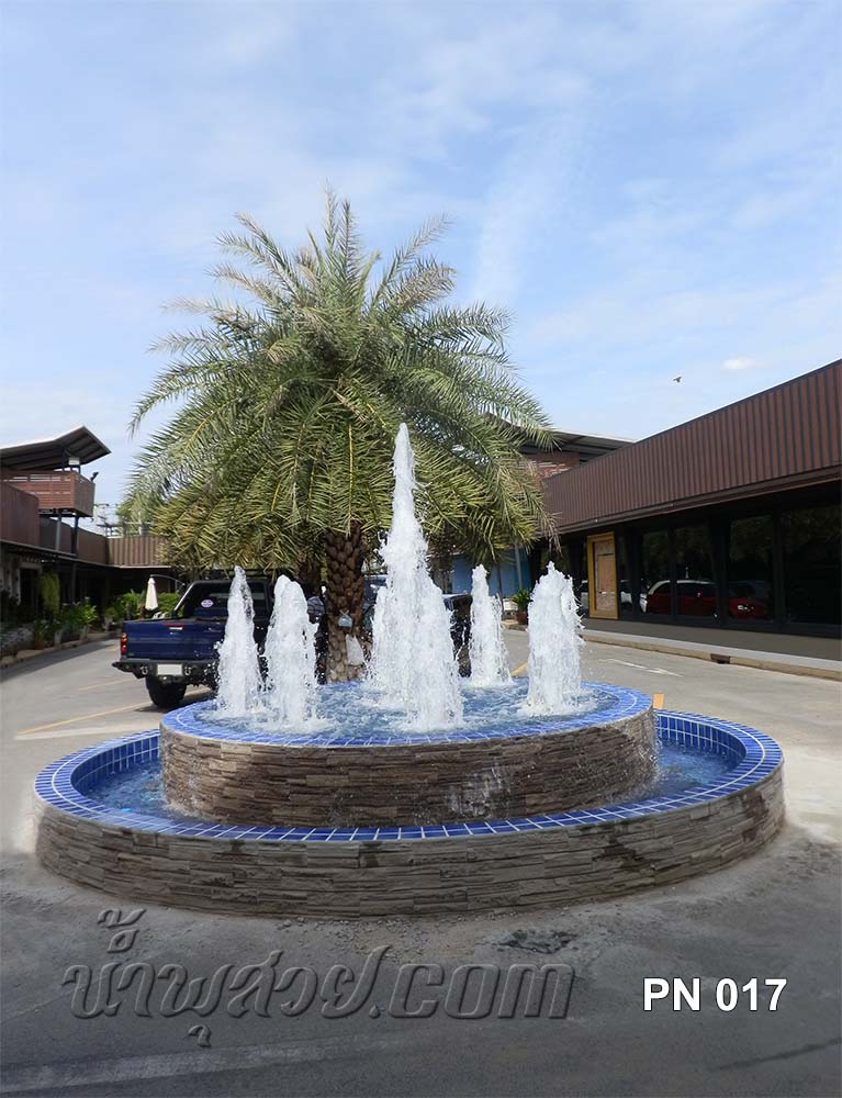 บ่อน้ำพุวงกลม 2 ชั้น หน้าร้าน PANA SPA ที่รังสิต คลอง3