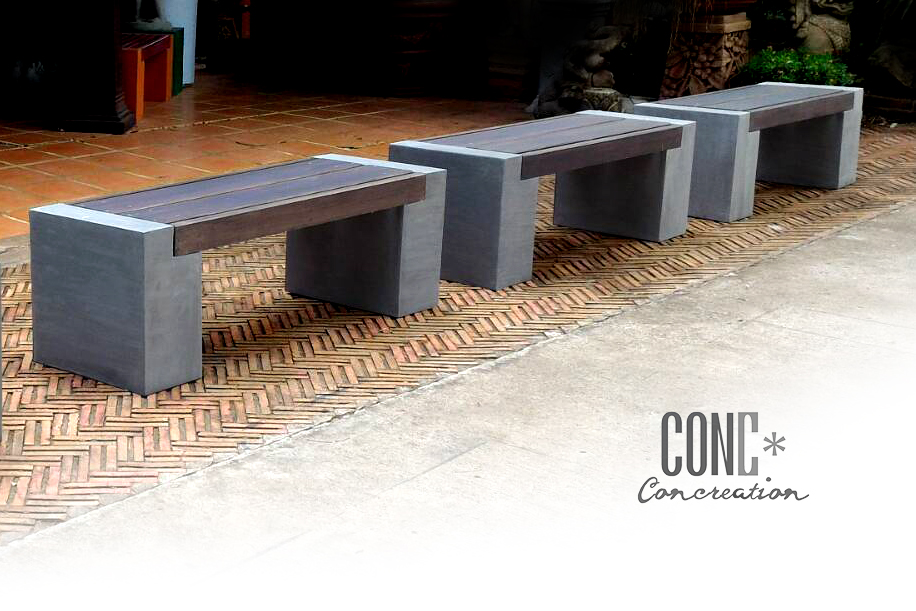 ม้านั่งสนาม บล็อคระแนงเรียบ ไม้ไฟเบอร์ซีเมนต์ สีไม้โอ๊ค BLK0201-120-O