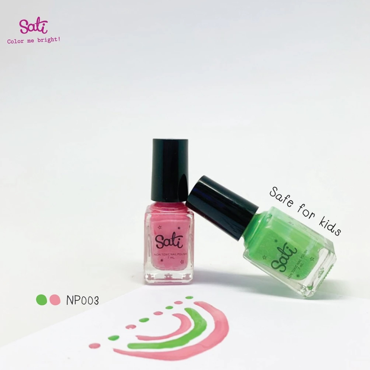 Sati สีทาเล็บ สำหรับเด็ก สูตรน้ำกลิ่นอ่อนโยน ล้างออกง่าย