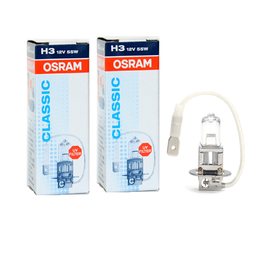 Osram หลอดไฟหน้า หลอดไฟรถยนต์ ไฟหน้า ไฟตัดหมอก H3 55W 12V 1คู่