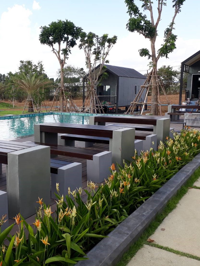 ชุดโต๊ะสนาม ยาวบล็อคไฟเบอร์ TABLESET-TBR-180