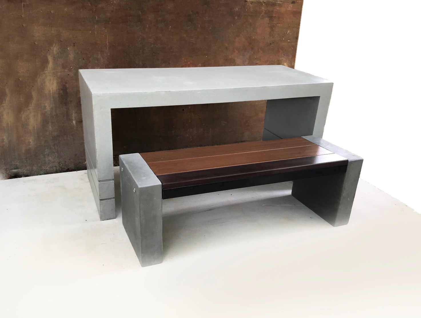 ชุดโต๊ะสนามไฟเบอร์ท็อปทูโทน ไม้ไฟเบอร์ซีเมนต์ TABLESET- TLF-TTP