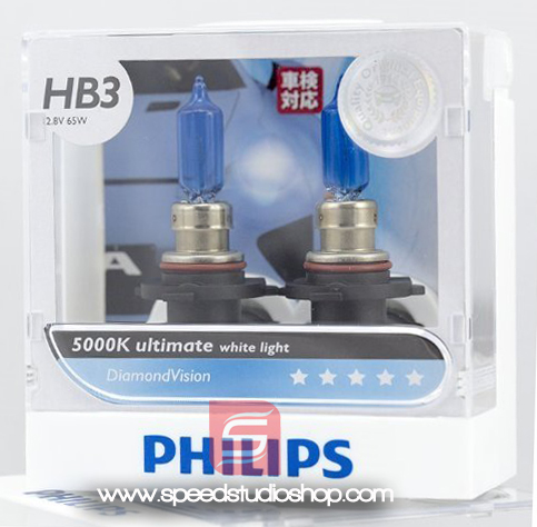 Philips หลอดไฟ HB3 9005 DIAMOND VISION ULTIMATE WHITE PLUS 40% แสงขาว 5000K