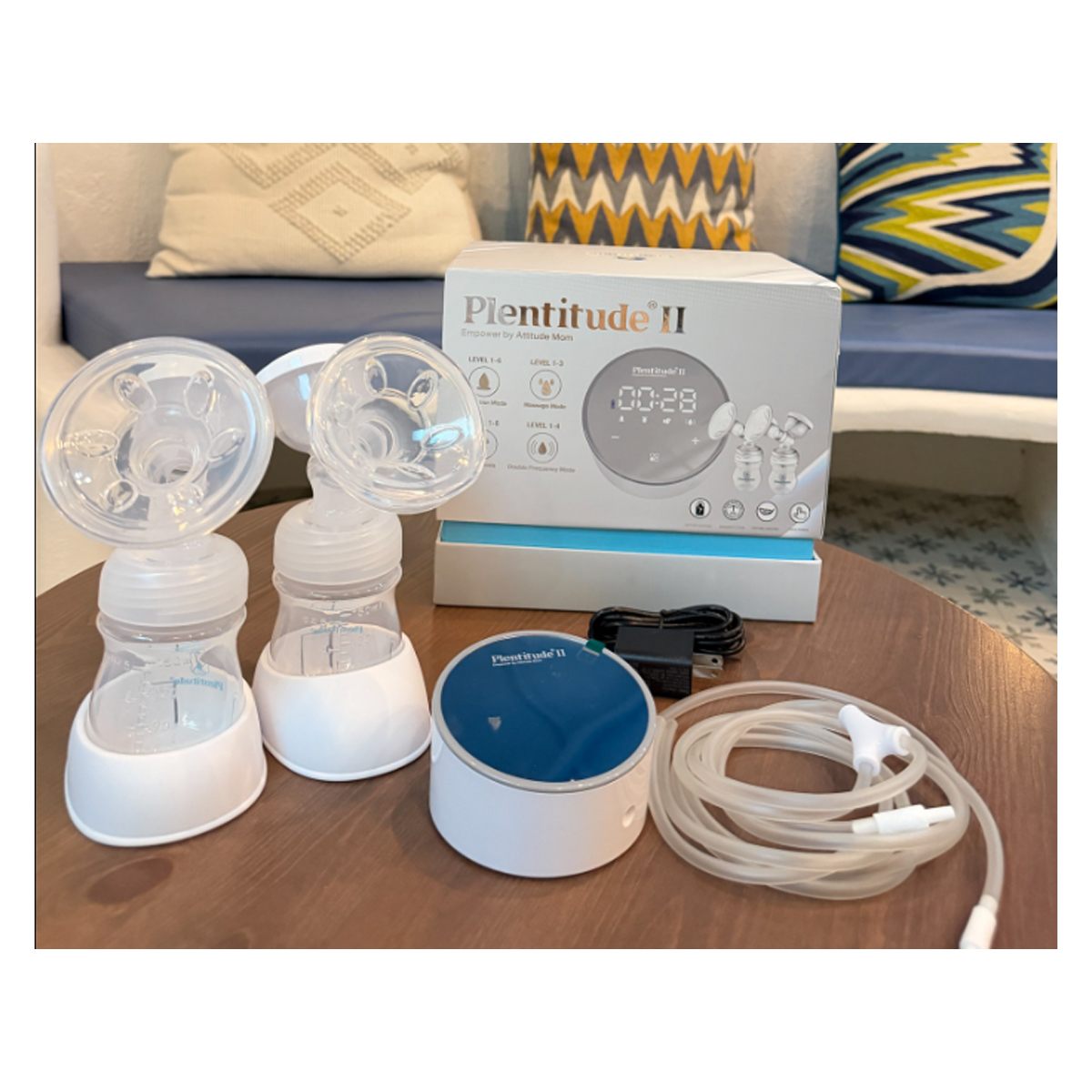 Attitudemom เครื่องปั๊มนม Plentitude II แบบมีสาย ปั๊มคู่ ระบบ 1 มอเตอร์ รับประกัน 1 ปี