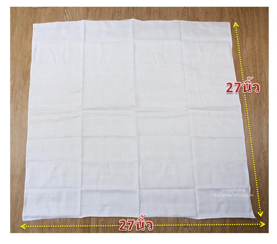 NES'S [12ผืน] [27x27นิ้ว] [สีขาวล้วน] ผ้าอ้อมสาลู เกรดอองฟอง สำหรับเด็ก