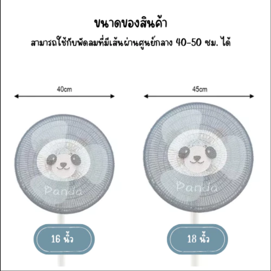 Haoh baby ที่ครอบพัดลม ตาข่ายคลุมพัดลม กันเด็กเอานิ้วแหย่ ขนาด 16-18นิ้ว
