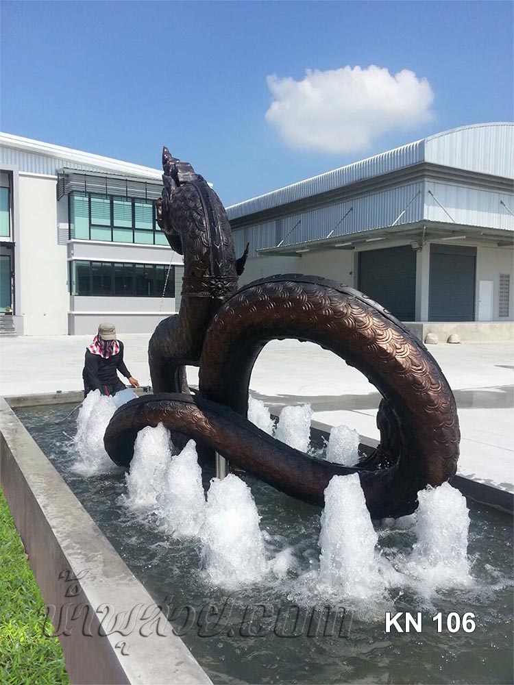 บ่อน้ำพุพญานาค พ่นน้ำใส่ลูกแก้ว ที่ บ.KSN Capital จำกัด บางพลี