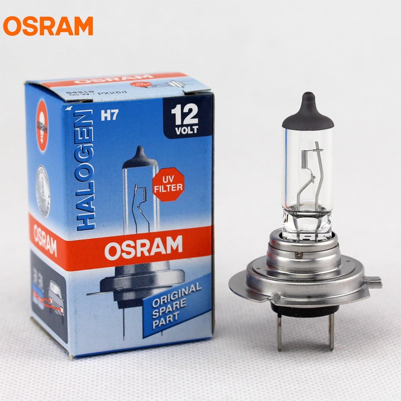 Osram หลอดไฟหน้า หลอดไฟรถยนต์ ไฟหน้า ไฟตัดหมอก Hฺ7 55W 12V 1คู่