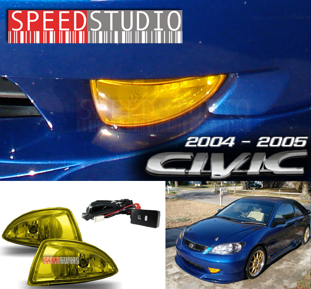 ไฟตัดหมอก สปอร์ทไลท์ honda civic 2004 - 2005 สีเหลือง