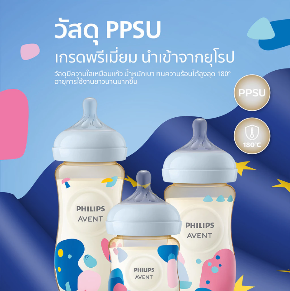 Philips Avent ขวดนม PPSU พร้อมจุกนมซิลิโคน ขวดนมทารก รุ่น Natural Response