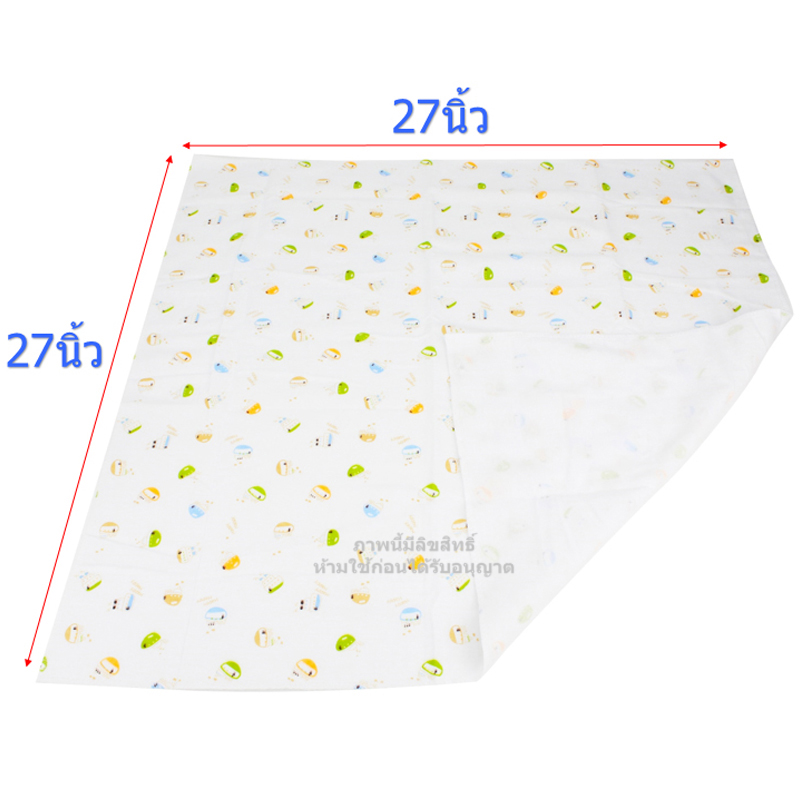 Little Home Baby [12ผืน] [27x27นิ้ว] [คละลาย] ผ้าอ้อมสำลี พิมพ์ลาย สำหรับเด็ก