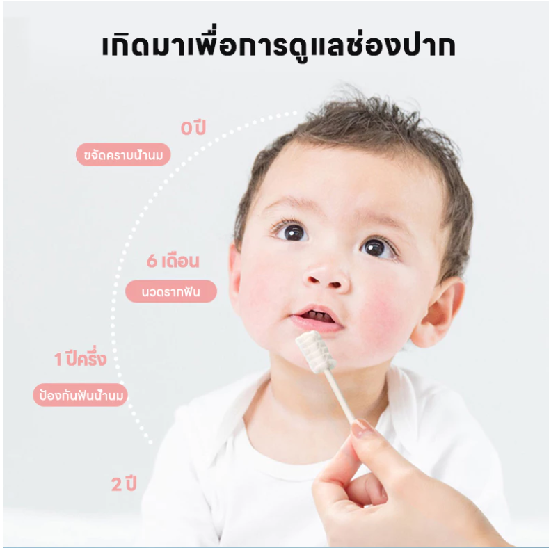 Haoh baby ผ้าก๊อซทำความสะอาดช่องปากเด็ก 30 ก้าน ผ้าก๊อซเช็ดลิ้น