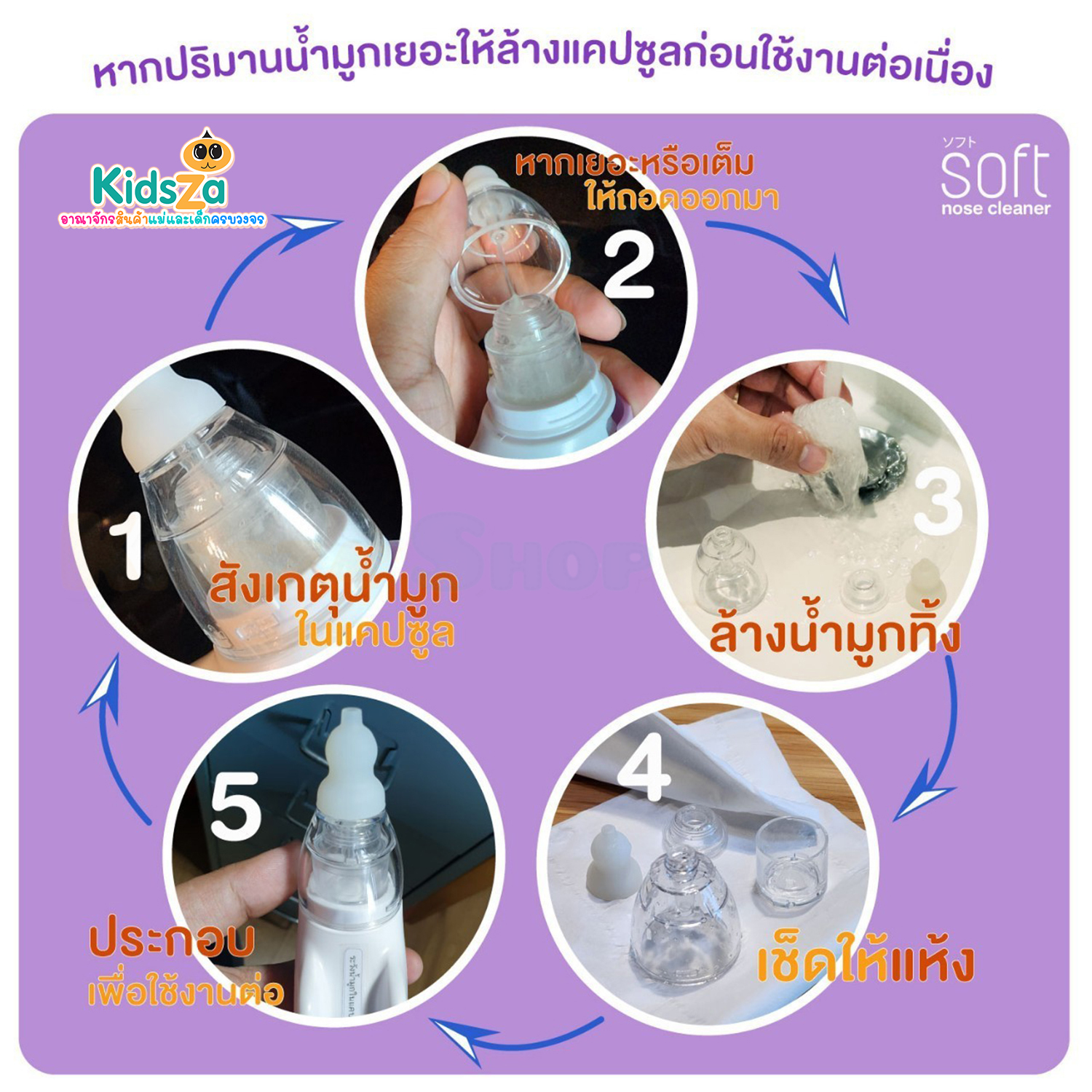 SOFT เครื่องดูดน้ำมูกอัตโนมัติ สำหรับเด็ก nose cleaner [SOFT003] [รับประกัน 1 ปี]