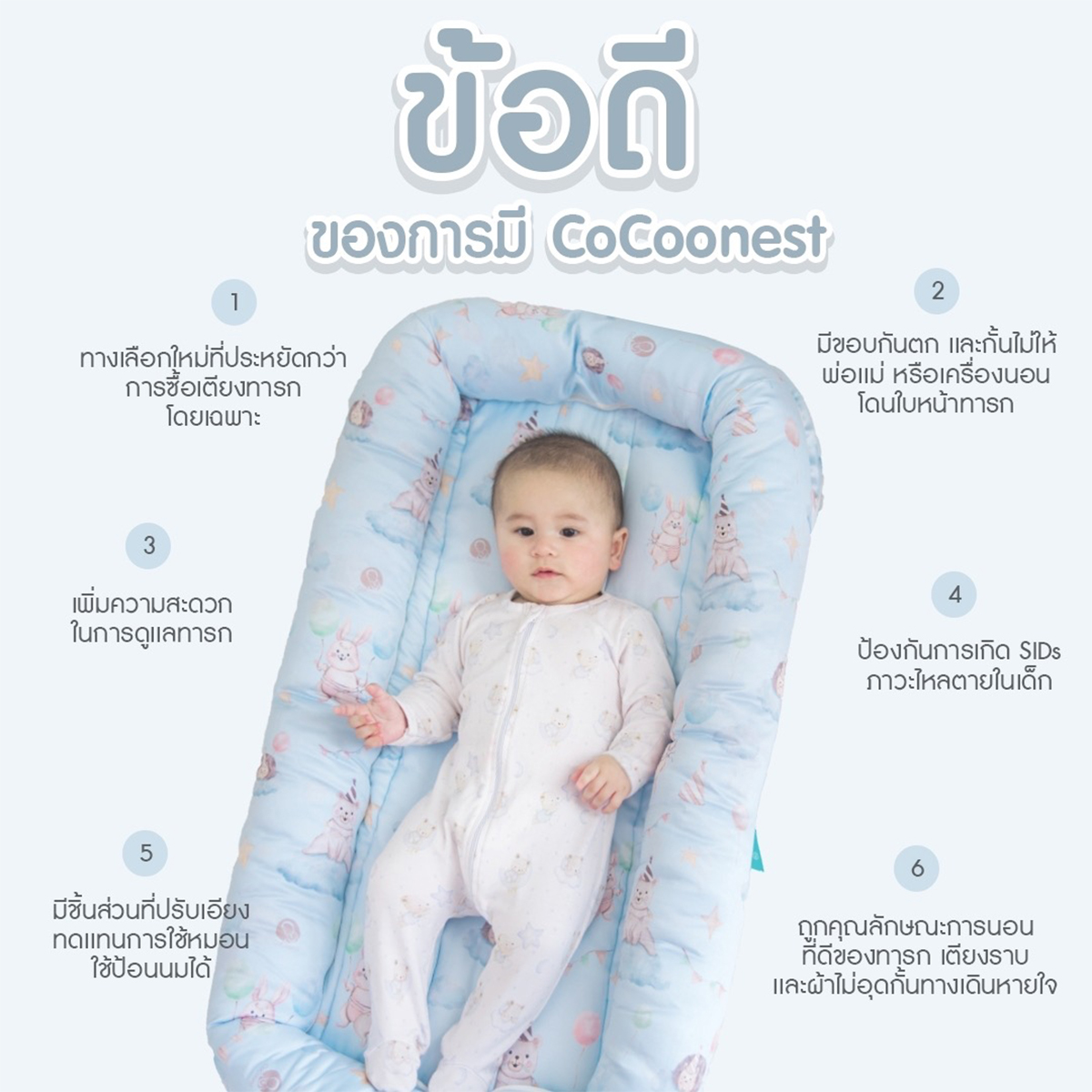 Cocoono CoCoonest Prime Co-sleeping ที่นอนกันตก เบาะนอนเด็กแรกเกิด