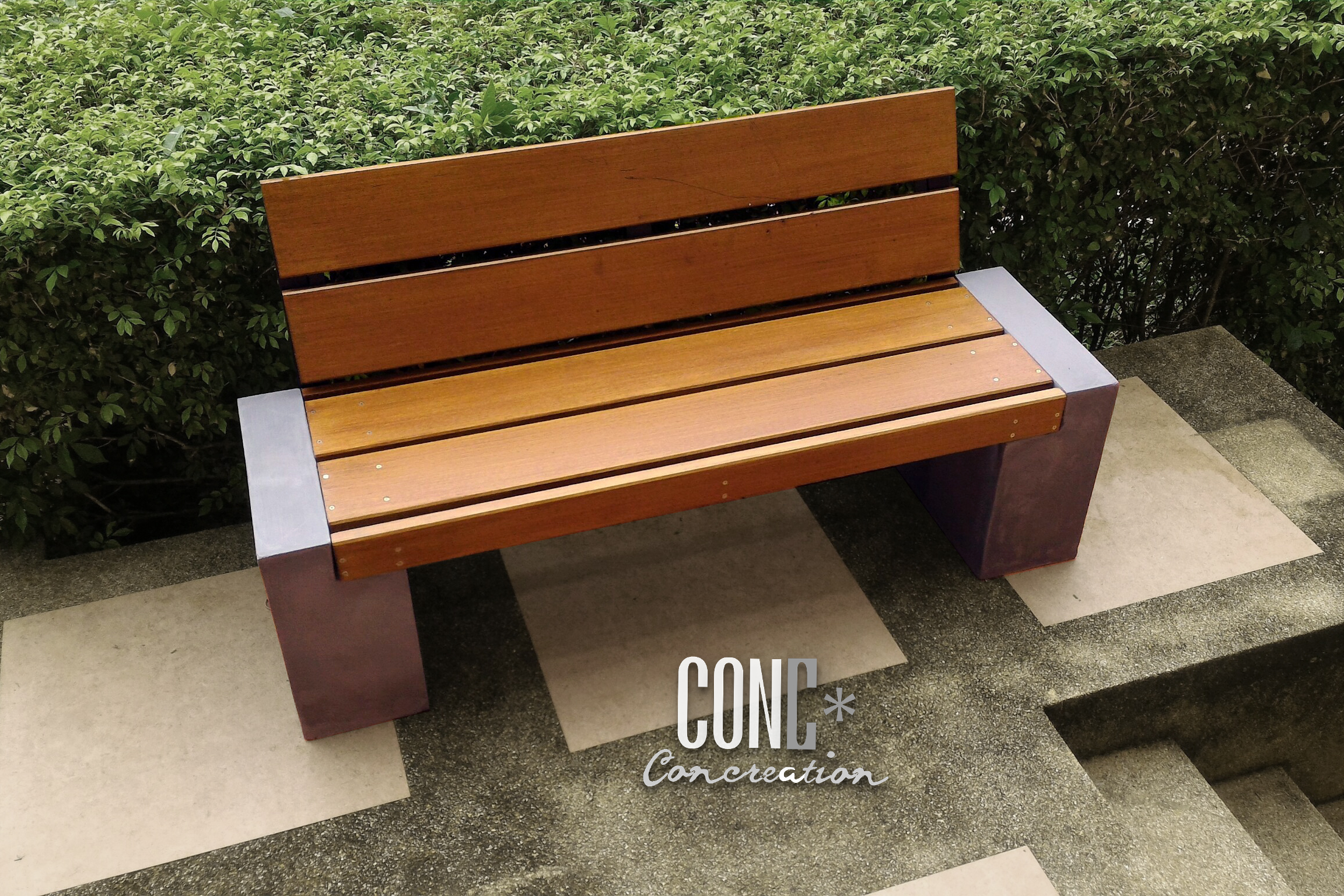 ม้านั่งสนาม รุ่นบล็อคพนักพิง ไม้ไฟเบอร์ซีเมนต์ BBK0201-120-T