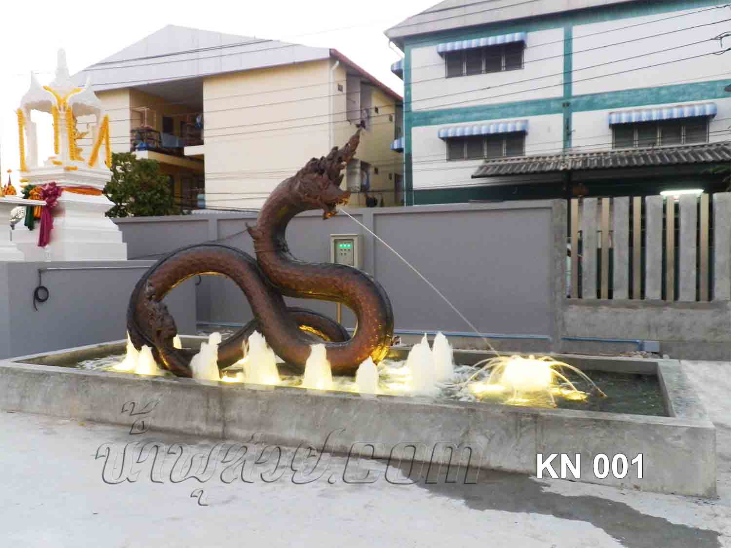 บ่อน้ำพุพญานาค พ่นน้ำใส่ลูกแก้ว ที่ บ.KSN Capital จำกัด บางพลี