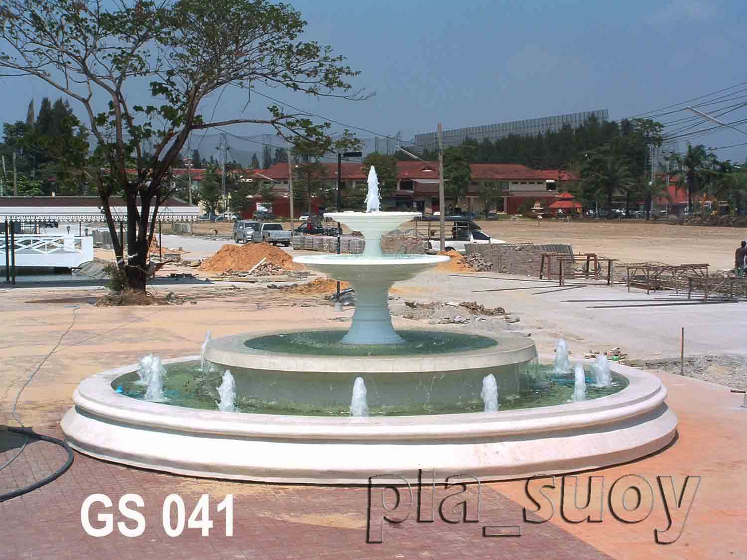 บ่อน้ำพุวงกลม พานน้ำพุ 2 ชั้น ที่สวนศรี