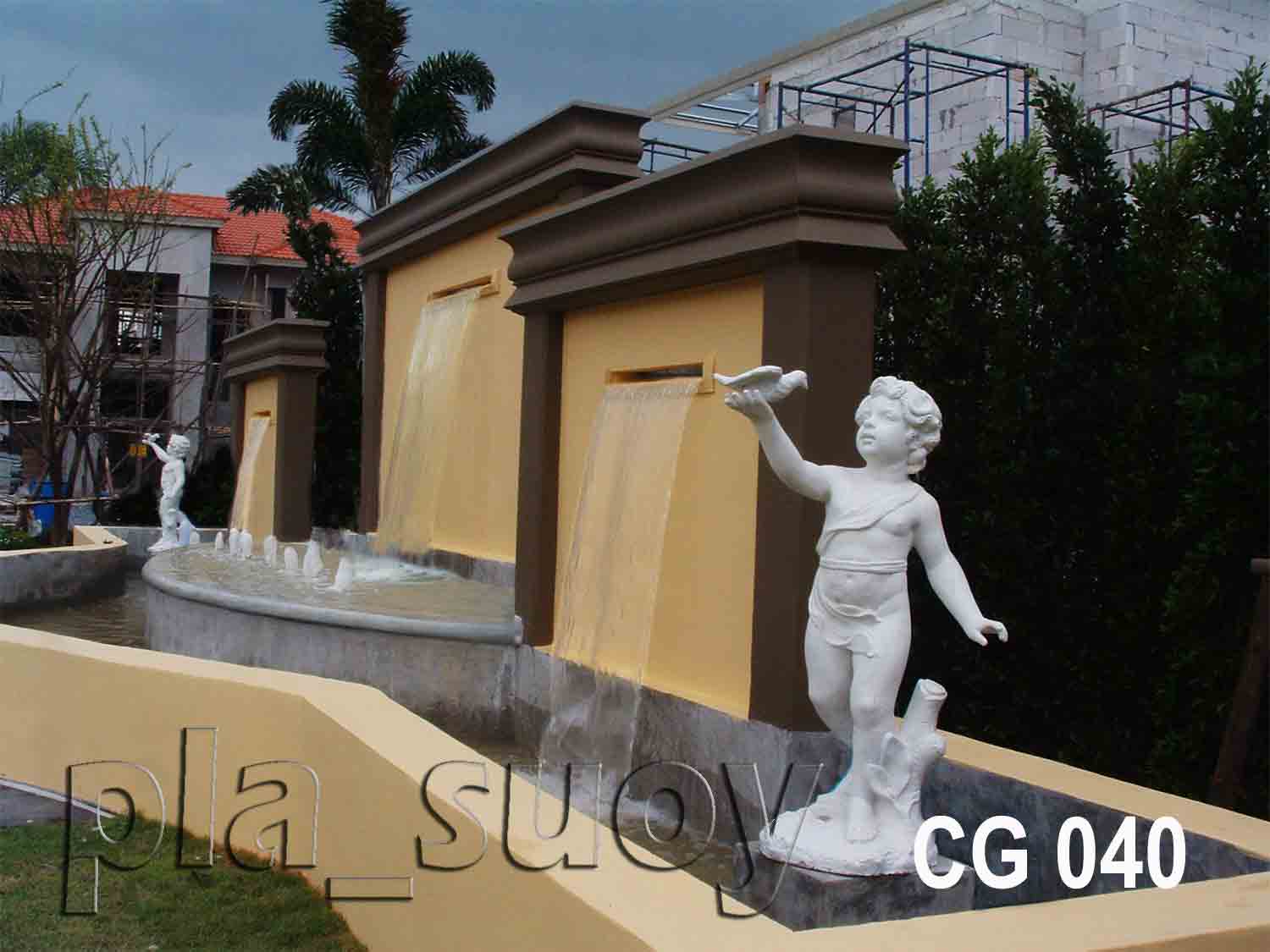 บ่อน้ำพุกลางโครงการ CASA GRAND เป็นบ้านหรูมีระดับ สไตล์ยุโรป