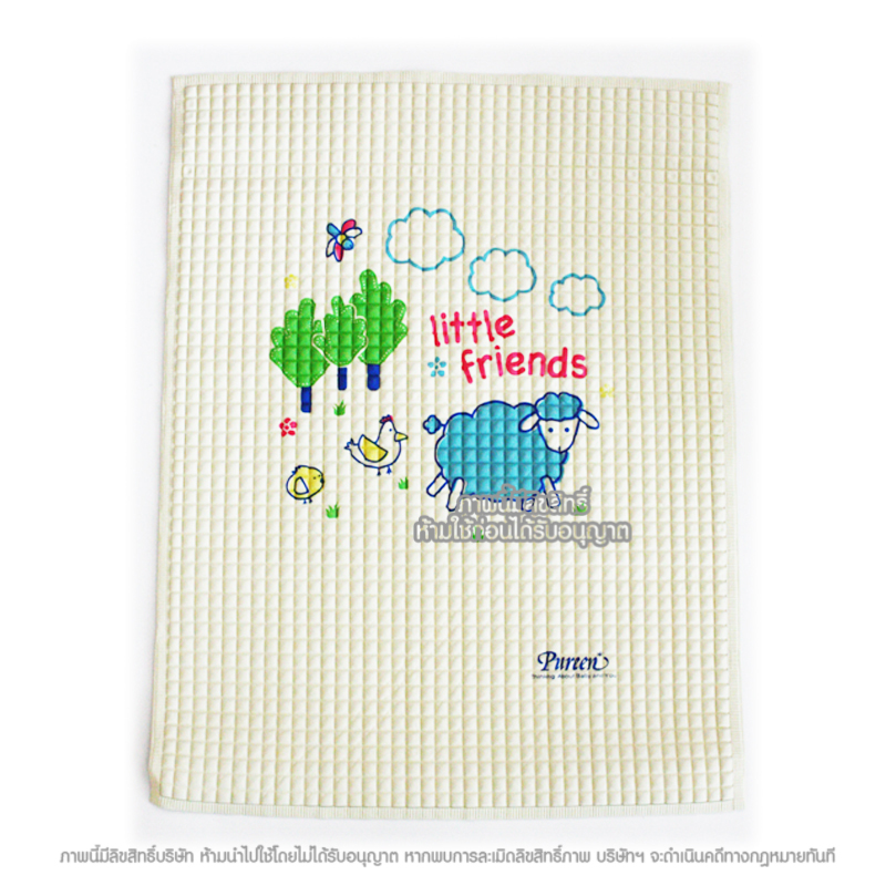 Pureen แผ่นยางธรรมชาติ รองนอน ลายตาราง แบบปุ่มลม Air Filled Rubber Cot Sheet [Size S] [45x60 ซม]
