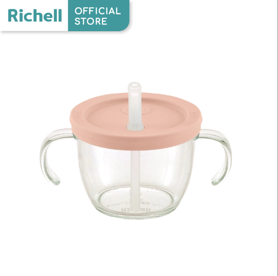 Richell(ริเชล) AXSTARS ถ้วยฝึกดูดรุ่นใหม่ หลอดกันสำลัก มีปุ่มกดช่วยดันน้ำ หลอดดีไซน์ใหม่ 150มล.