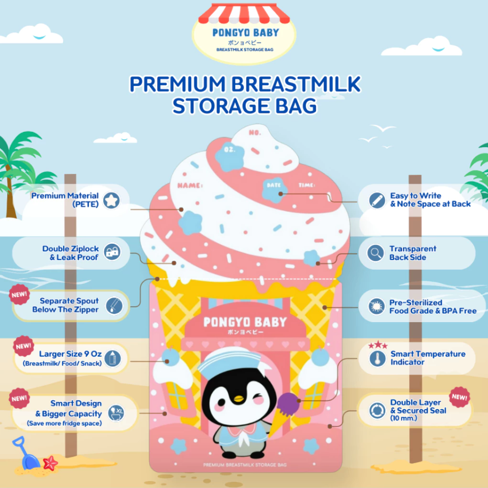 Pongyo Baby ถุงเก็บน้ำนม ถุงเก็บน้ำนมแม่ Breastmilk Storage