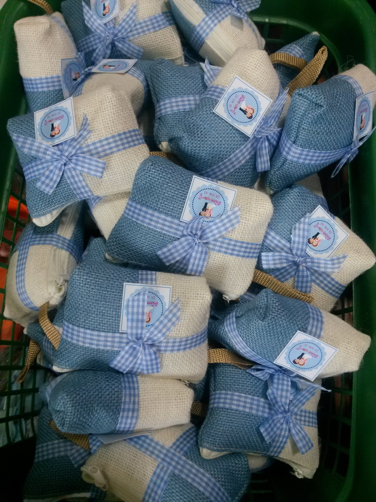 กระเป๋ากระสอบทูโทนขาวฟ้า