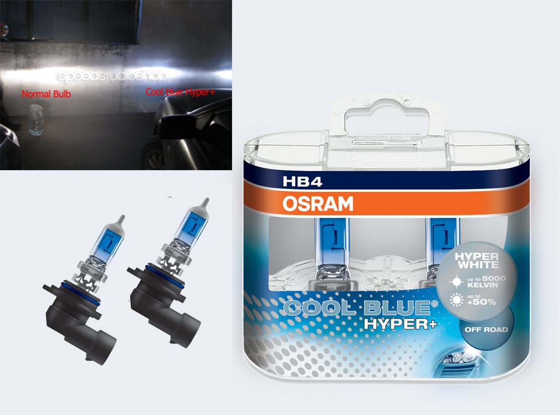 Osram หลอดไฟหน้า รถยนต์ HB4 9006 รุ่น Cool Blue Hyper White Plus 5000K + 50%