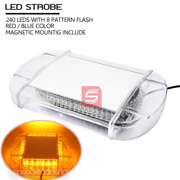 ไฟไซเรน ไฟฉุกเฉิน ติดหลังคา สีเหลือง 240 LED 33 cm
