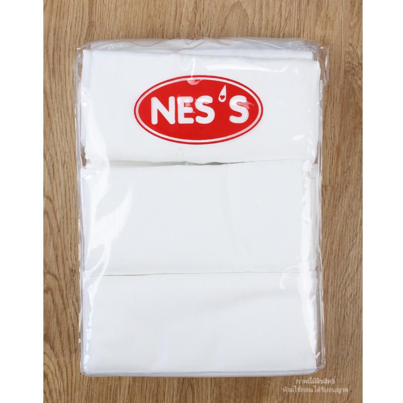 NES'S [12ผืน] [27x27นิ้ว] [สีขาวล้วน] ผ้าอ้อมสาลู เกรดอองฟอง สำหรับเด็ก