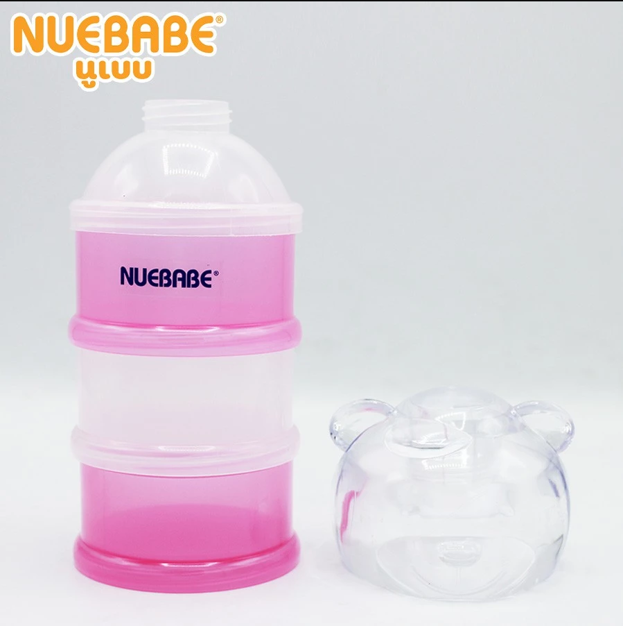 Nuebabe กระปุกแบ่งนมผง 3 ชั้น กระปุกหัวหมี อเนกประสงค์