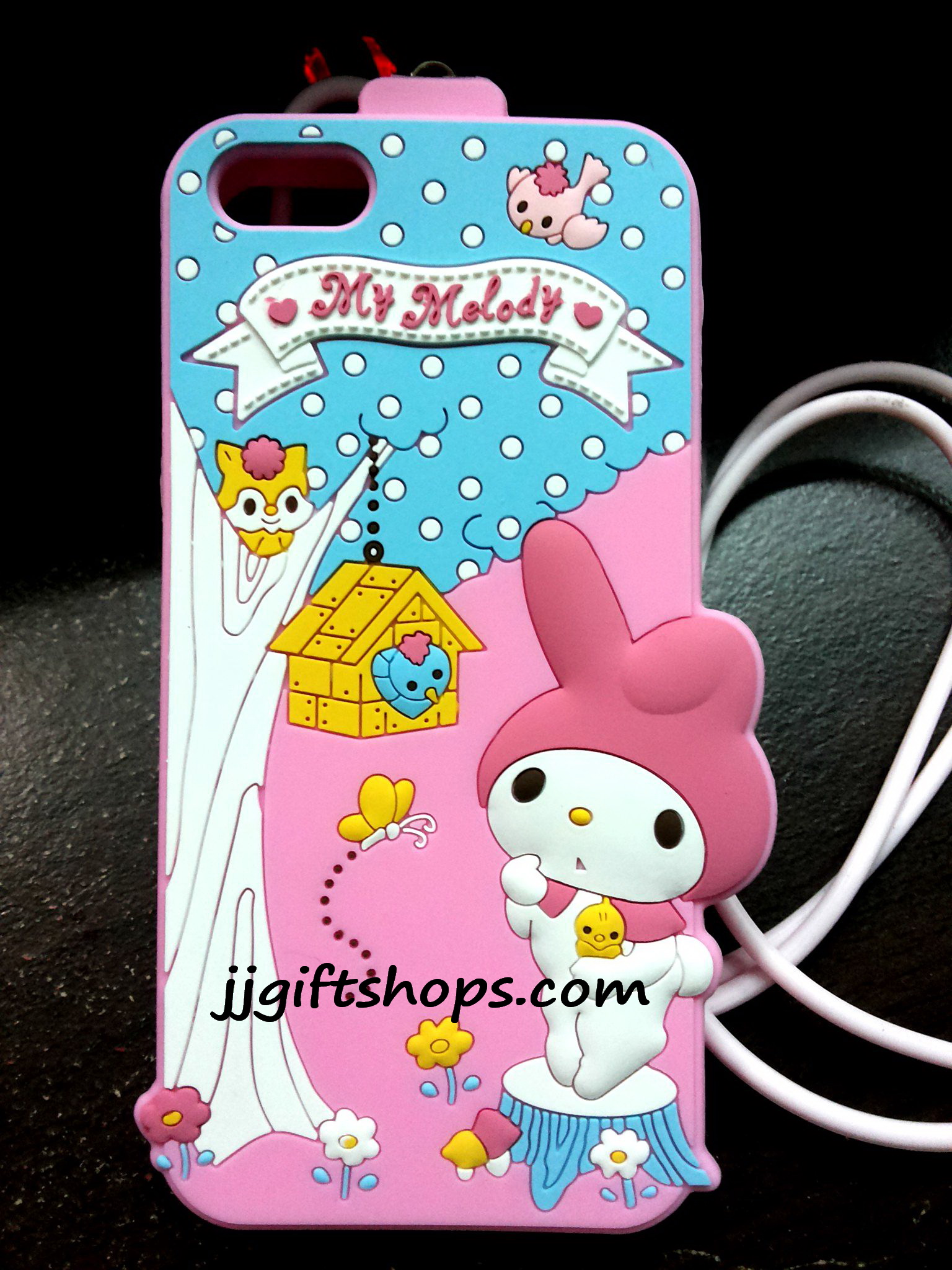 เคส iphone 5 ซิลิโคน 3D ปั้มนูน ลายการ์ตูน My Melody สีชมพู