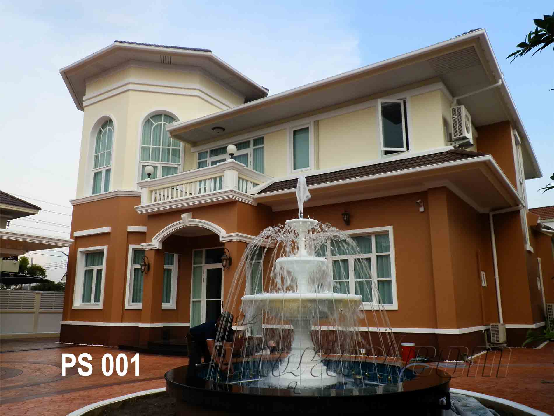 บ่อน้ำพุวงกลม พาน 3 ชั้นที่บ้าน พ.อ.สุนทร บ.ประชาสิริ 2