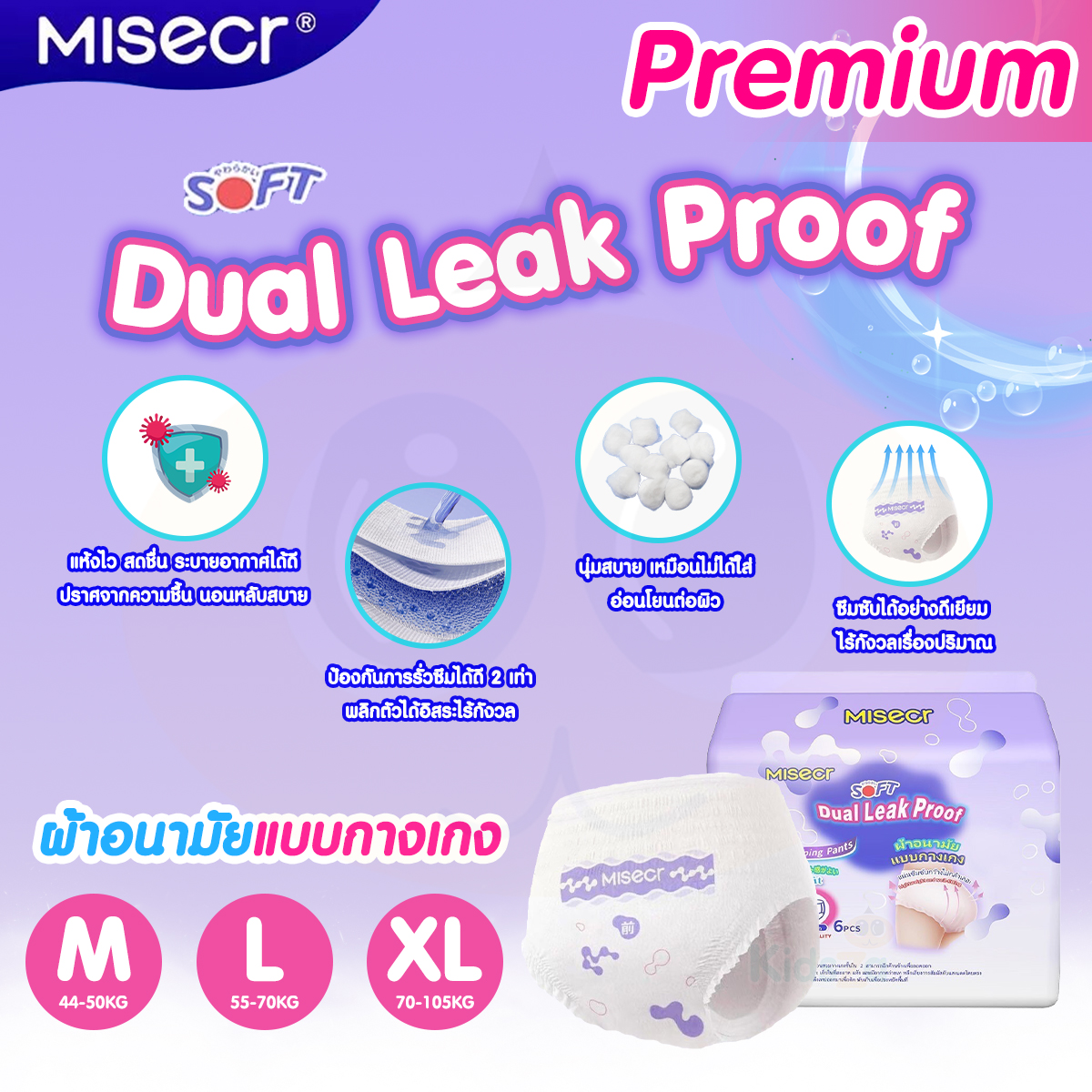 Misecr ผ้าอนามัยแบบกางเกง ผ้าอนามัยหลังคลอด