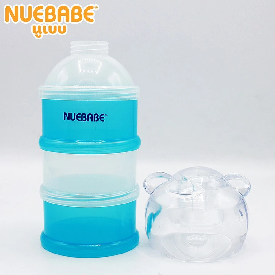 Nuebabe กระปุกแบ่งนมผง 3 ชั้น กระปุกหัวหมี อเนกประสงค์