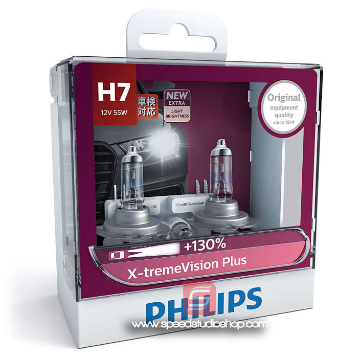 Philips หลอดไฟหน้า H7 X-TREME VISION PLUS 130% 12V 60/55w