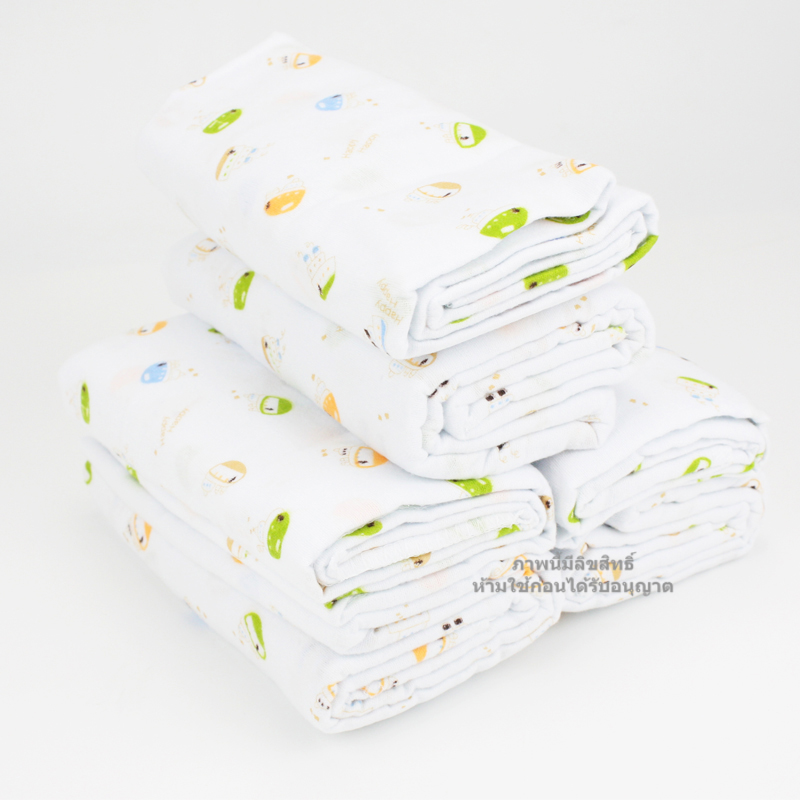 Little Home Baby [12ผืน] [27x27นิ้ว] [คละลาย] ผ้าอ้อมสำลี พิมพ์ลาย สำหรับเด็ก
