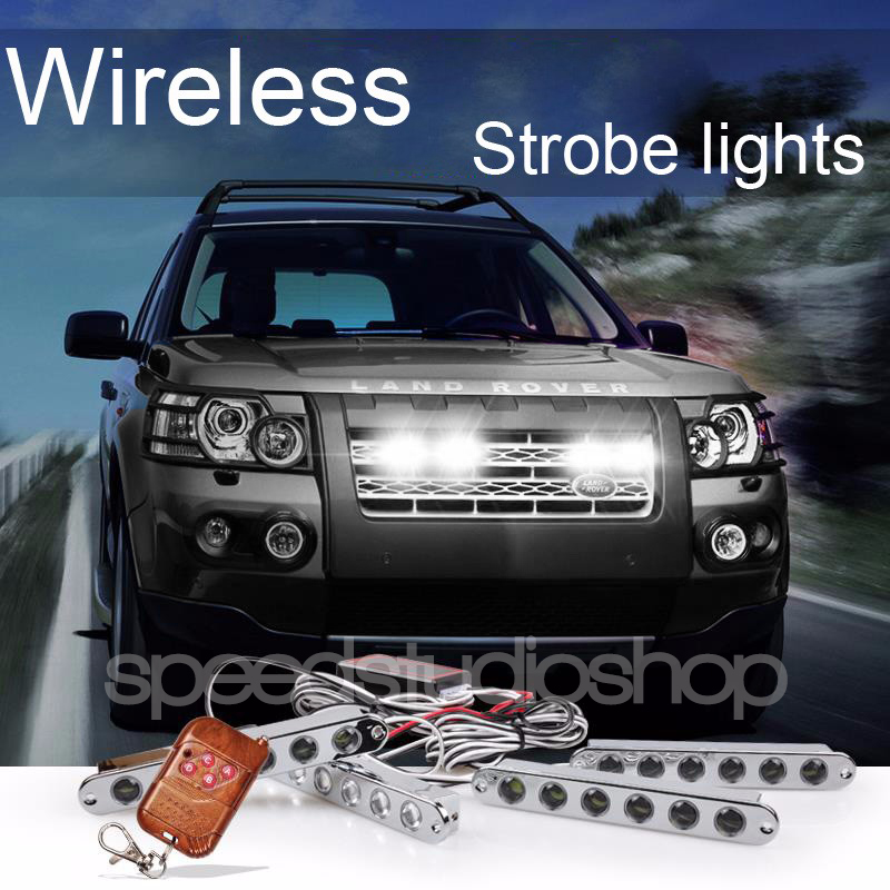 LED ไฟเดย์ไลท์ DRL ไฟฉุกเฉิน ไฟแฟลช ไฟขอทาง 24 LED พร้อมรีโมทควบคุม ปรับจังหวะกระพริบ สีขาว
